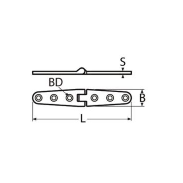 Strap hinge 160x27x4mm