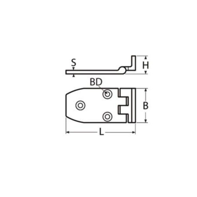 Offset hinge 76x38x5mm