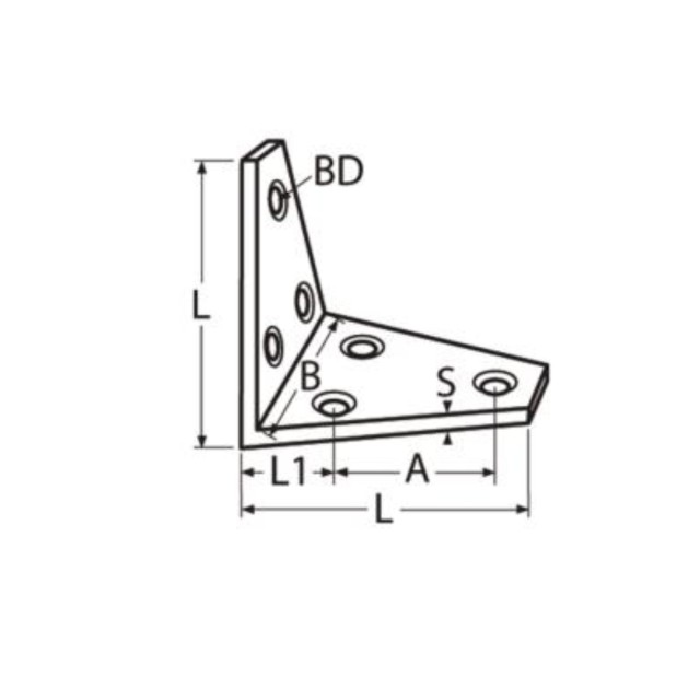 Bracket A2-AISI 304 polished 56x35mm