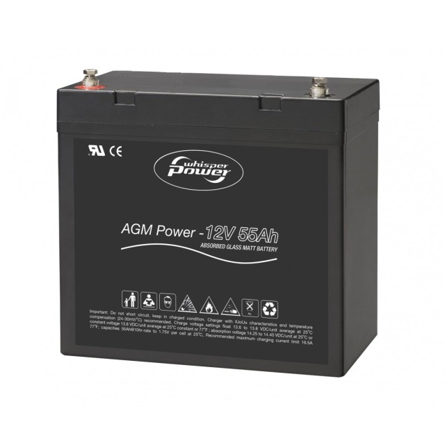Μπαταρία Whisper Power AGM-Power 12V
